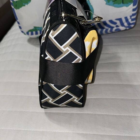 DVF x Target Black Gold WhiteāVintage Weave Ginkgo Poppy 3 pack Travel Pouches - Picture 7 of 14